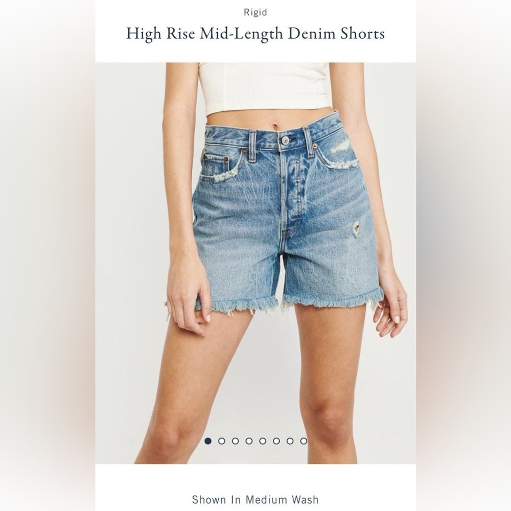 Abercrombie & Fitch High Rise 4” Denim Shorts